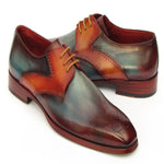 Paul Parkman Calfskin Medallion Toe Derby Shoes Multi Color