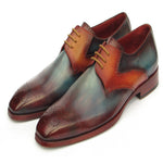 Paul Parkman Calfskin Medallion Toe Derby Shoes Multi Color