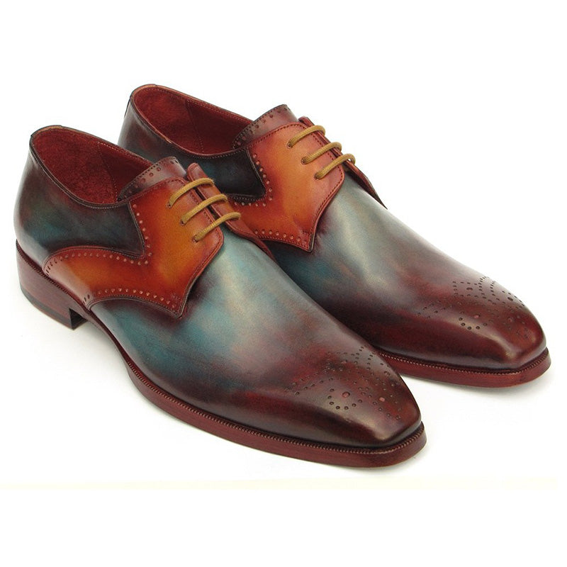 Paul Parkman Calfskin Medallion Toe Derby Shoes Multi-color