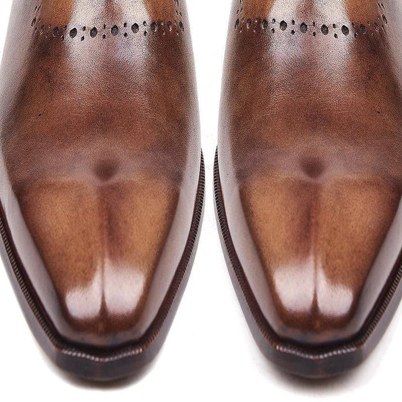 Paul Parkman Calfskin Oxfords Shoes Antique Brown