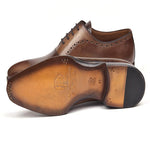 Paul Parkman Calfskin Oxfords Shoes Antique Brown
