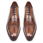 Paul Parkman Calfskin Oxfords Shoes Antique Brown