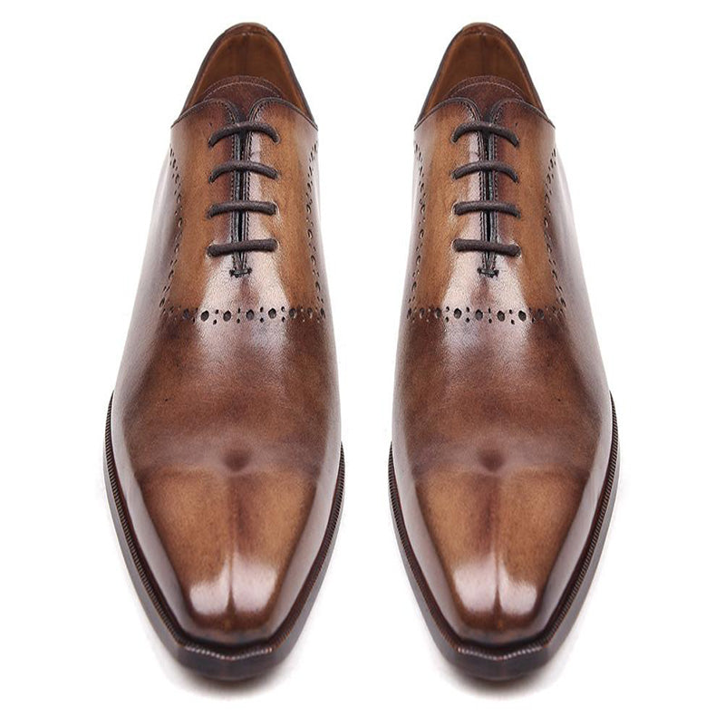 Paul Parkman Calfskin Oxfords Shoes Antique Brown