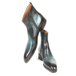Paul Parkman Calfskin Side Zipper Boots Turquoise