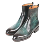 Paul Parkman Calfskin Side Zipper Boots Turquoise