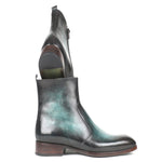 Paul Parkman Calfskin Side Zipper Boots Turquoise