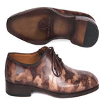 Paul Parkman Calfskin Wholecut Oxfords Shoes Camouflage Brown