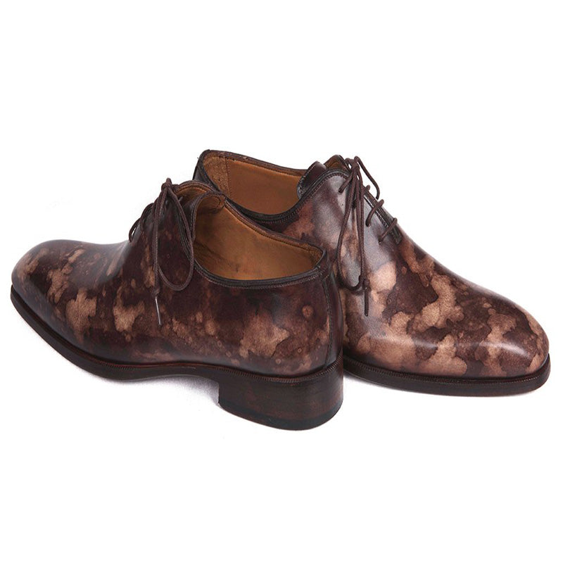 Paul Parkman Calfskin Wholecut Oxfords Shoes Camouflage Brown