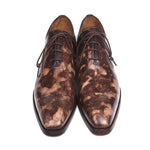 Paul Parkman Calfskin Wholecut Oxfords Shoes Camouflage Brown