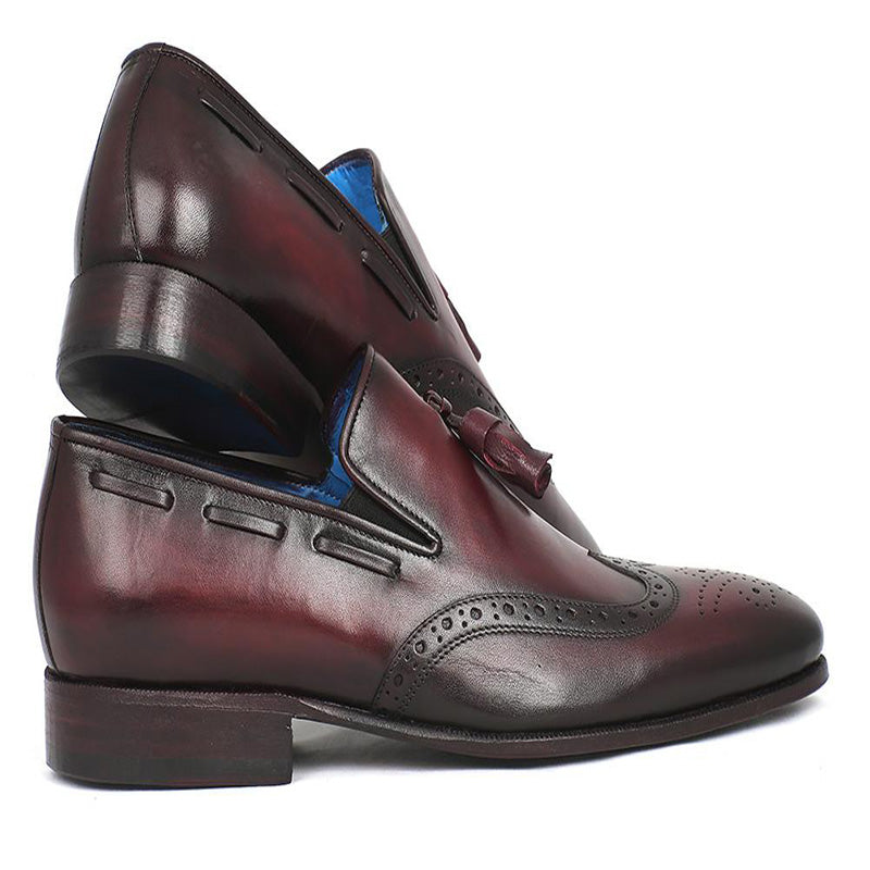Paul Parkman Calfskin Wingtip Tassel Loafers Bordeaux