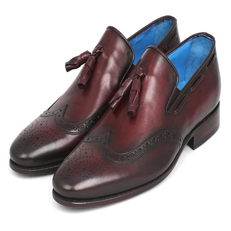 Paul Parkman Calfskin Wingtip Tassel Loafers Bordeaux