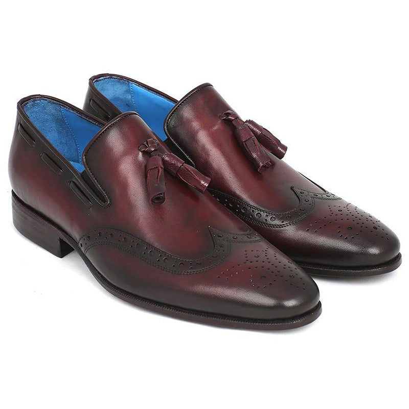 Paul Parkman Calfskin Wingtip Tassel Loafers Bordeaux