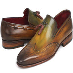 Paul Parkman Calfskin Wingtip Tassel Loafers Green