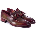 Paul Parkman Calfskin with Embossed Crocodile Tassel Loafers Bordeaux & Green