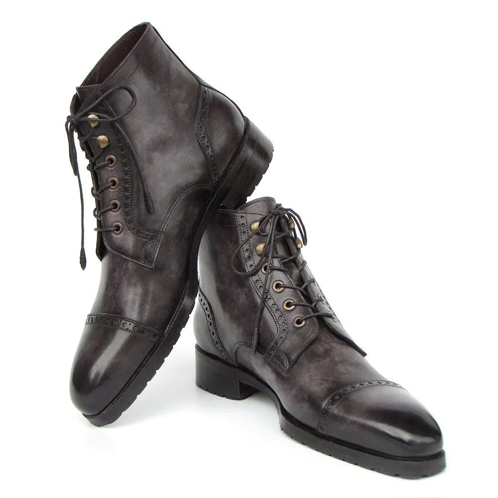 Paul Parkman Cap Toe Boots Gray / Black