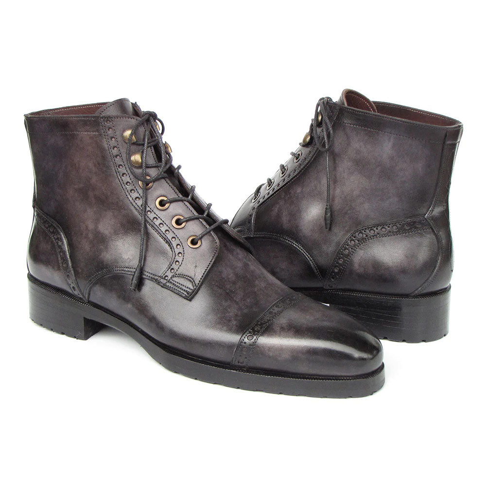 Paul Parkman Cap Toe Boots Gray / Black