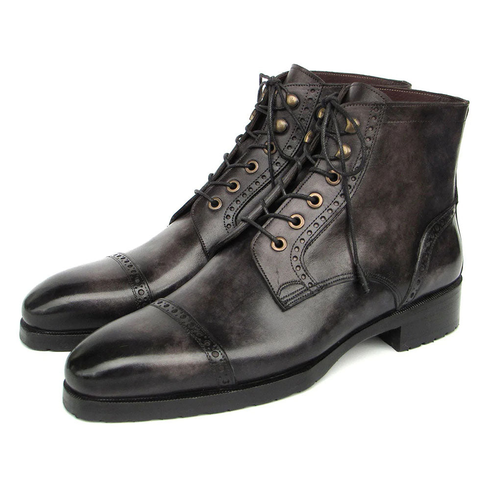 Paul Parkman Cap Toe Boots Gray / Black