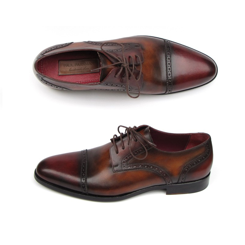 Paul Parkman Cap Toe Brogues Bordeaux / Tobacco