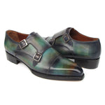 Paul Parkman Cap Toe Double Monkstrap Shoes Green / Blue