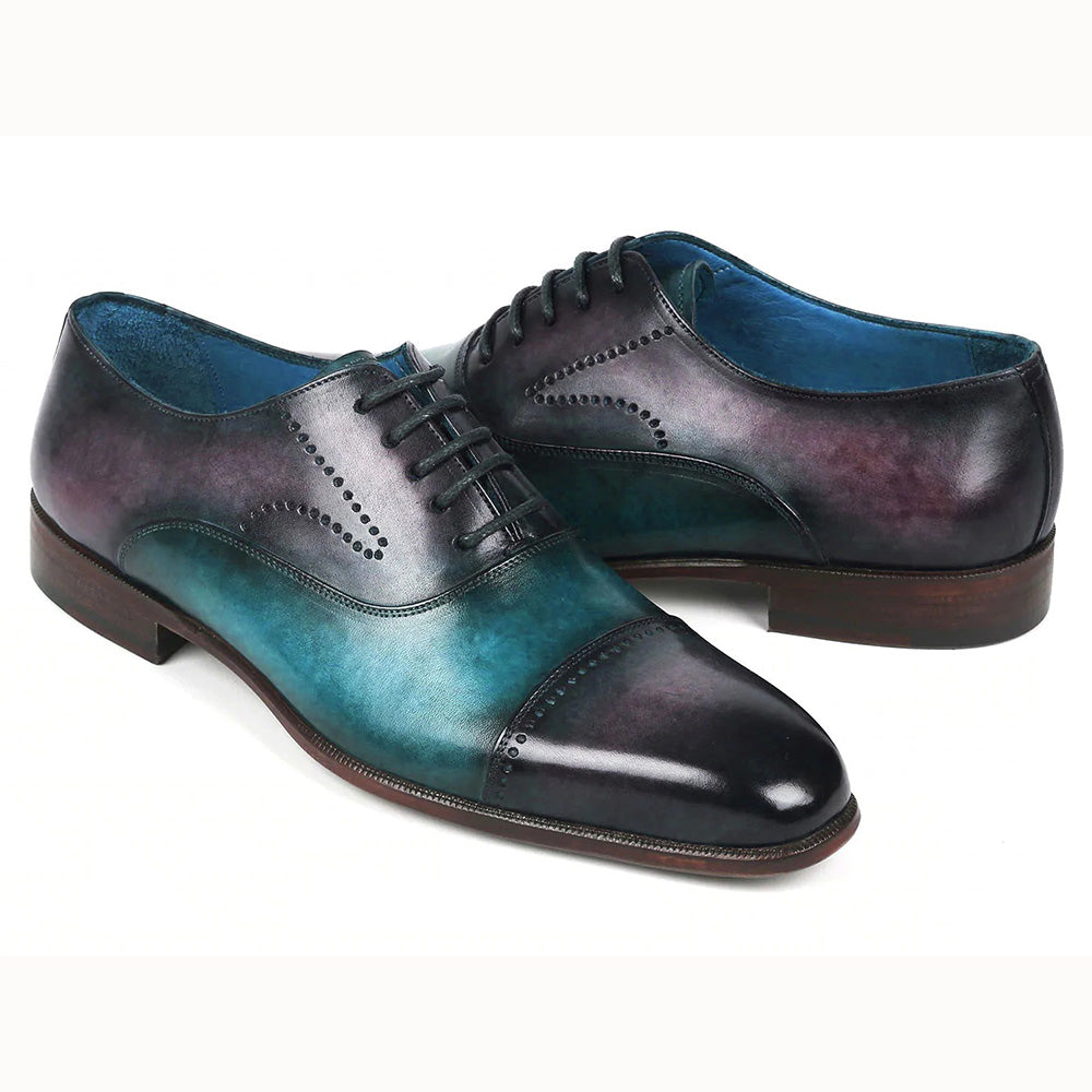 Paul Parkman Cap Toe Oxfords Purple / Turquoise