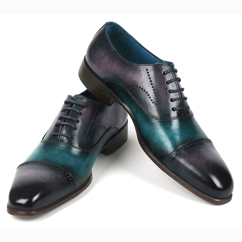 Paul Parkman Cap Toe Oxfords Purple / Turquoise