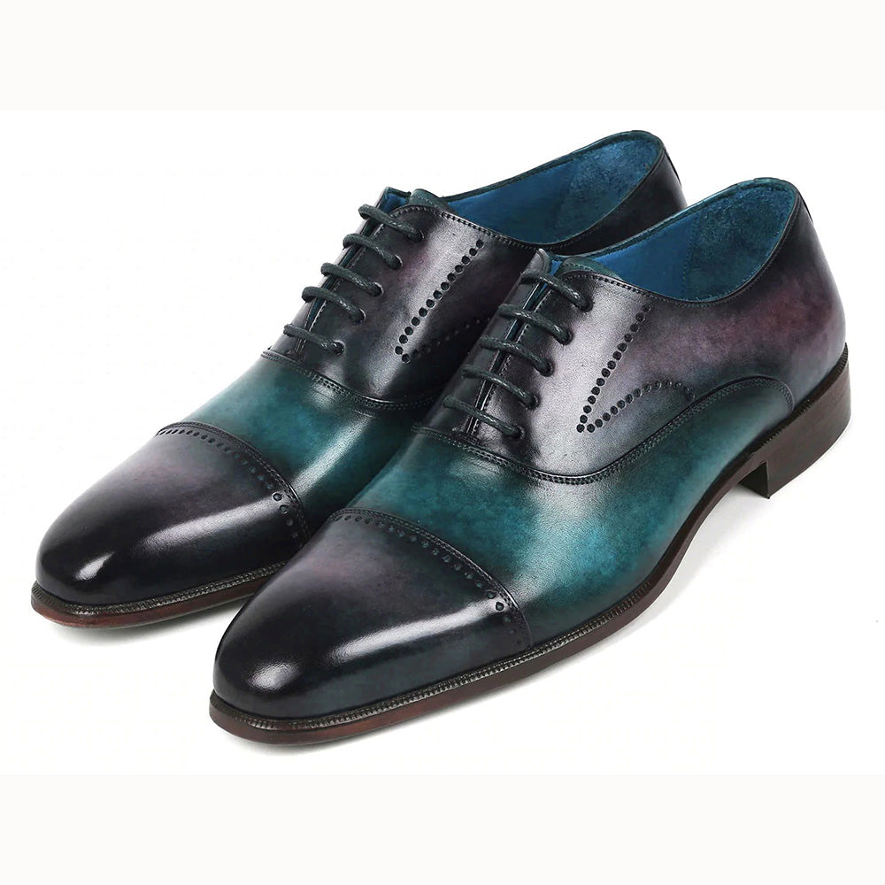 Paul Parkman Cap Toe Oxfords Purple / Turquoise