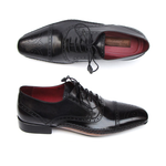 Paul Parkman Cap Toe Side Stitch Brogues Black