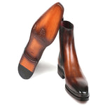 Paul Parkman Chelsea Leather Boots Burnished Brown