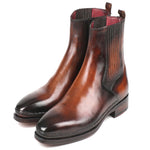 Paul Parkman Chelsea Leather Boots Burnished Brown