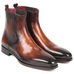 Paul Parkman Chelsea Leather Boots Burnished Brown