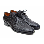 Paul Parkman Crocodile Embossed Shoes Black