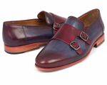 Paul Parkman Double Monk Strap Shoes Bordeaux / Navy