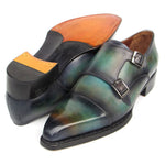 Paul Parkman Double Monkstrap Shoes Green / Blue