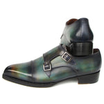 Paul Parkman Double Monkstrap Shoes Green / Blue