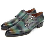 Paul Parkman Double Monkstrap Shoes Green / Blue