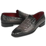 Paul Parkman Embossed Croco Calfskin Loafers Gray