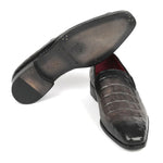 Paul Parkman Embossed Croco Calfskin Loafers Gray