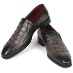 Paul Parkman Embossed Croco Calfskin Loafers Gray