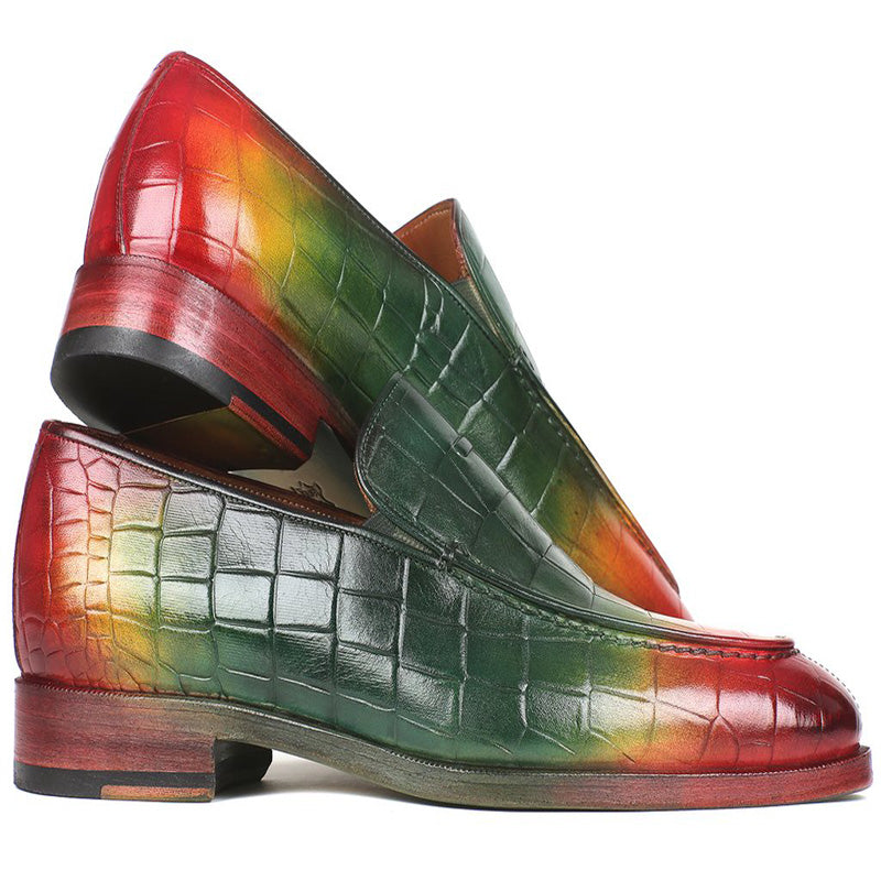 Paul Parkman Embossed Crocodile Calfskin Loafer Multicolor