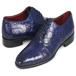 Paul Parkman Embossed Crocodile Oxfords Blue