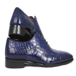 Paul Parkman Embossed Crocodile Oxfords Blue