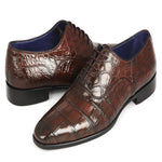 Paul Parkman Embossed Crocodile Oxfords Brown