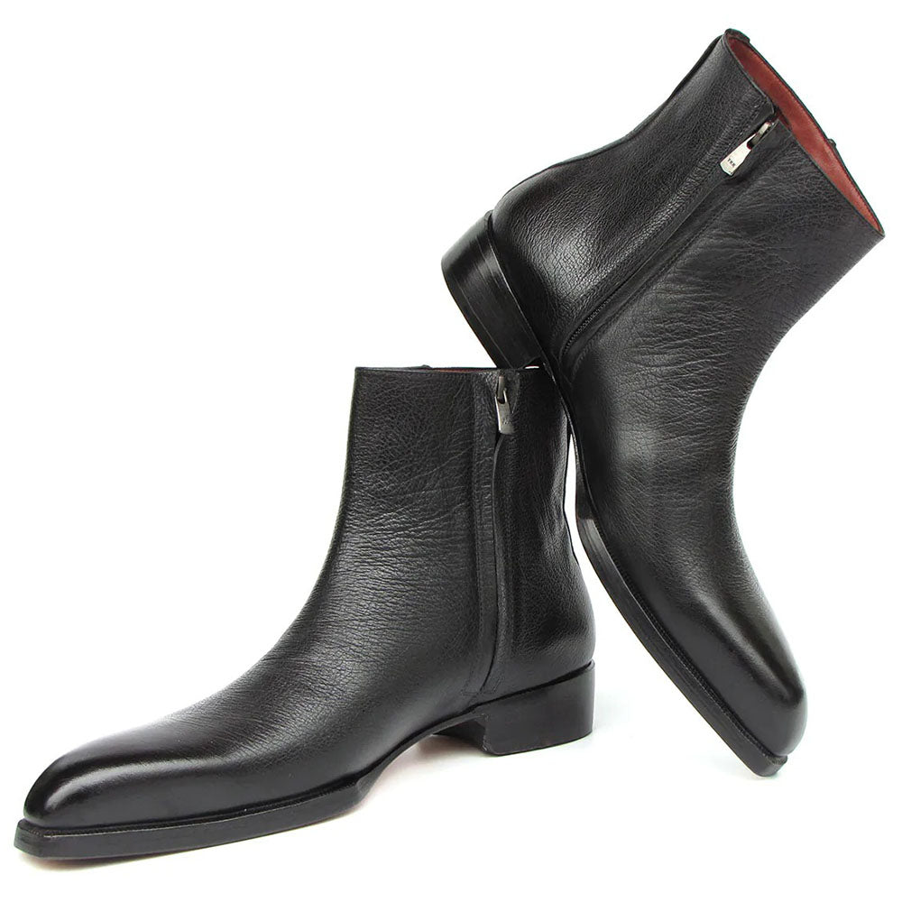 Paul Parkman Floater Leather Side Zipper Boots Black
