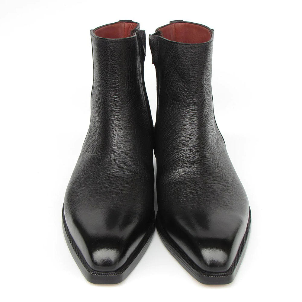 Paul Parkman Floater Leather Side Zipper Boots Black