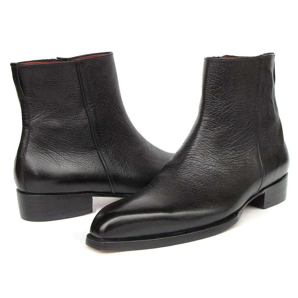 Paul Parkman Floater Leather Side Zipper Boots Black