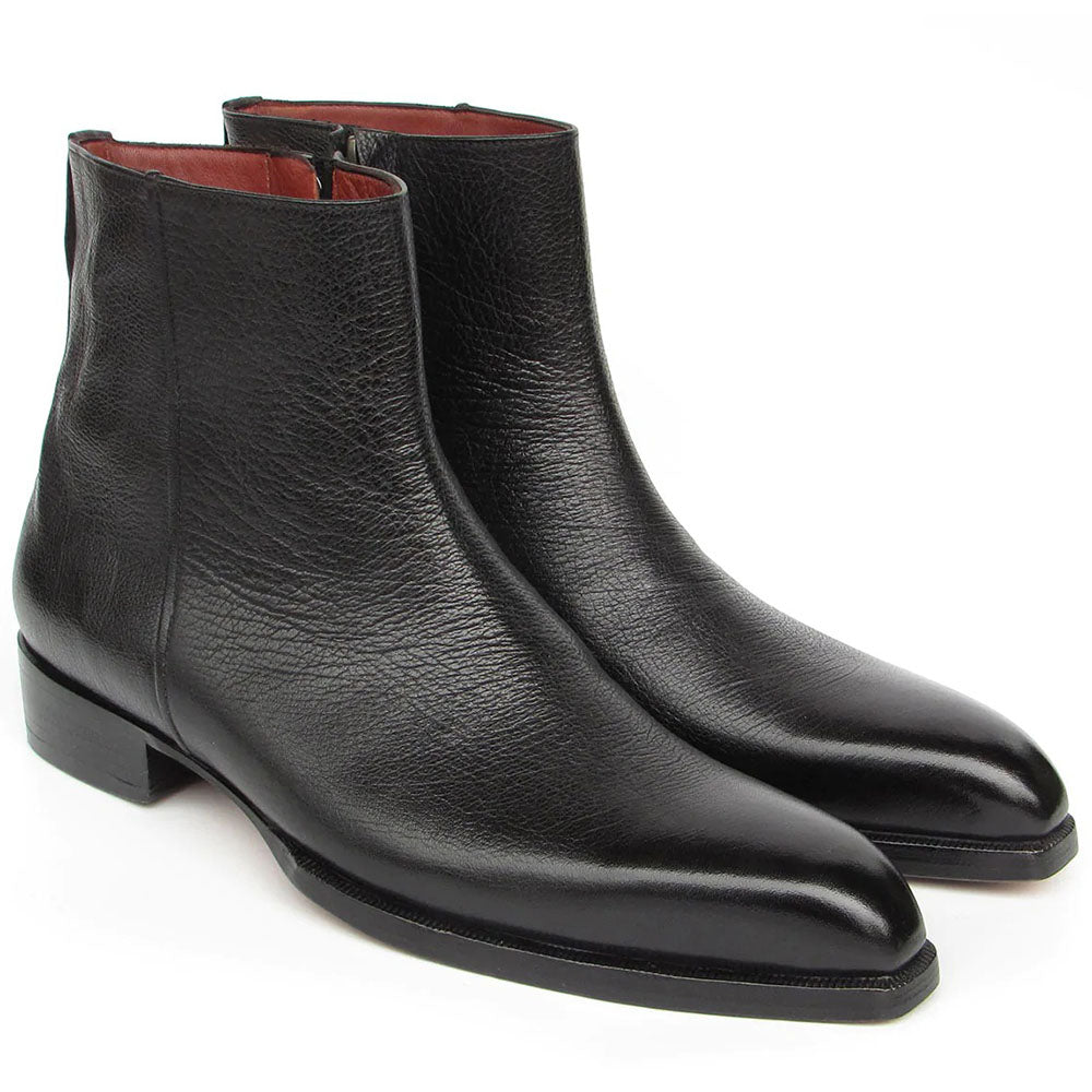 Paul Parkman Floater Leather Side Zipper Boots Black