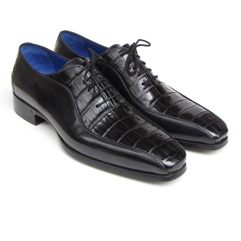Paul Parkman Genuine Crocodile Bicycle Toe Shoes Black