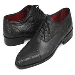 Paul Parkman Genuine Ostrich Captoe Oxfords Black