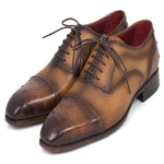 Paul Parkman Genuine Ostrich Captoe Oxfords Camel