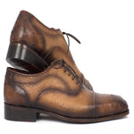 Paul Parkman Genuine Ostrich Captoe Oxfords Camel